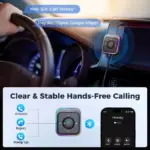 Bluetooth 5.3 AUX Car Adapter with Dual Mics, Noise Canceling, Hands-Free 6 76824 3999ce