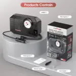 Portable Mini Car Tire Pressure Monitor & Inflator with LED Light 9 76921 e6e365