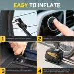 Portable 12V Tire Inflator with Mechanical Gauge 9 76966 98cc14