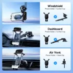 15W Wireless Fast-Charging Car Phone Mount with Auto-Locking Clamp 9 77027 20b5ed