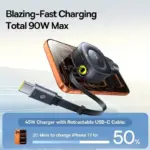 45W Dual USB-C Fast Car Charger with Retractable Cable 4 77157 5f0730