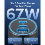 67W 3-Port USB C Car Charger Adapter - Dual USB-C & USB-A Fast Charging 7 77325 443e3c