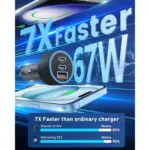 67W 3-Port USB C Car Charger Adapter - Dual USB-C & USB-A Fast Charging 4 77325 b3a4db