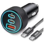 67W 3-Port USB C Car Charger Adapter - Dual USB-C & USB-A Fast Charging 3 77325-bedf84.webp