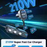 9-in-1 210W Fast Charging Car Power Hub with Independent Switches 6 77342 2fd994