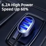 24W Dual USB Fast Car Charger with LED Display and 5-Port Expansion 6 77380 e6acf5