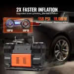 10.6CFM Heavy Duty Dual-Cylinder Air Compressor 12V 150PSI Portable Tire Inflator 2 77542 b7b5d5