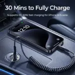30W Dual Port USB-C Fast Car Charger with Pull Ring Design 5 77716 2cd230