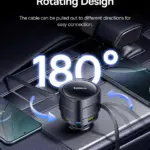90W Fast Car Charger with Dual Retractable Cables & 4-Port Charging Station 5 77862 151088