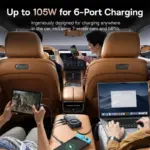105W 6-Port Retractable Car Charger with PD & QC Fast Charging 7 77879 65e4e8