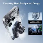15W Qi2 Magnetic Wireless Car Charger with Cooling Fan & Phone Mount 6 77885 31c9a7