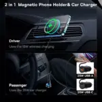 Magnetic Wireless Car Phone Holder with 40W Fast Charging USB & Type-C Ports 6 77901 8a2060