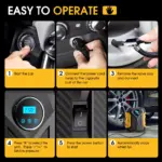 Portable Digital Auto Air Compressor with Tire Inflation & LED Light 8 77944 89a73e