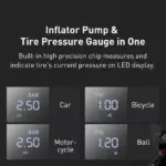 12V Portable Electric Tire Inflator Pump with LED Display & 150 PSI Pressure 9 77999 4fec4b
