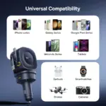 60W Multi-Port Fast Car Charger with Dual Retractable Cables and USB-C Ports 8 78086 0fccc1