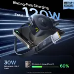 60W Multi-Port Fast Car Charger with Dual Retractable Cables and USB-C Ports 5 78086 192911
