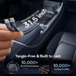 60W Multi-Port Fast Car Charger with Dual Retractable Cables and USB-C Ports 7 78086 e8067c