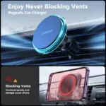 Magnetic Car Phone Holder with 15W Fast Wireless Charging for iPhones 6 78260 df90de
