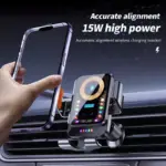 15W Wireless Car Charger & Auto-Clamping Phone Holder with Atmosphere Lights 6 78310 17de32