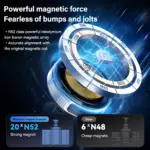 15W Magnetic Wireless Car Charger & Phone Holder with Retractable Cable 7 78339 280c38