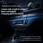 15W Magnetic Wireless Car Charger & Phone Holder with Retractable Cable 5 78339 5c9e7b