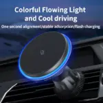 15W Magnetic Wireless Car Charger with Air Vent Phone Holder & Colorful LED 4 78491 5f7da6