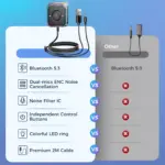 Bluetooth 5.3 AUX Car Adapter with Dual Mics, Noise Canceling, Hands-Free 8 78557 cdbd27