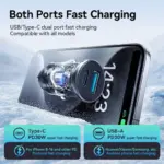 30W Dual Port Mini Car Charger USB-C & QC3.0 Fast Charging Adapter 4 78565 29815c