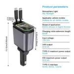 4-in-1 Retractable Car Charger with Starry Sky Light & Dual Charging Ports 6 78645 d56c36