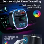 Bluetooth 5.4 FM Transmitter Car Adapter with PD 30W & QC 18W Fast Charger 8 78681 d47ba2