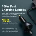160W Quick Charge 5.0 Multi-Port Car Charger with Dual Type-C & USB Fast Charging 4 78749 42773e
