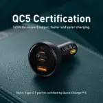 160W Quick Charge 5.0 Multi-Port Car Charger with Dual Type-C & USB Fast Charging 3 78749 a10d82