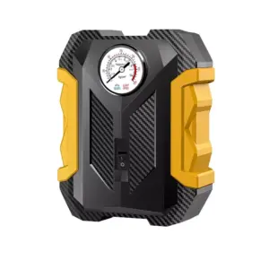 12V Portable Car Tire Inflator with Bright LED Light & Cigarette Lighter Plug