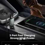 Ultra-Slim 57W Retractable USB-C Car Charger with Fast Charging & 3-in-1 Cables 7 78886 310473