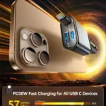 Ultra-Slim 57W Retractable USB-C Car Charger with Fast Charging & 3-in-1 Cables 5 78886 cc992e