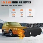 8KW 12V Diesel Air Heater with LCD Control, Silencer & 2.6 Gal Fuel Tank 4 78903 244293