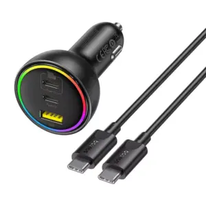 152.5W Triple Port Fast Car Charger with 100W USB-C PD & RGB Light