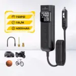 Portable Wired Tire Inflator Pump – 150 PSI, Fast Inflation, 100% Duty Cycle 4 79107 73774d