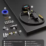 Digital Tire Pressure Gauge 0-250 PSI with Air Chuck & Compressor Accessories 8 79152 5cf628