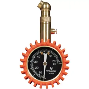 Heavy-Duty Tire Pressure Gauge with Glow Dial – 75 PSI Mechanical Tester