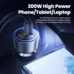 200W USB C Fast Car Charger with Dual Ports and LED Light for Phone & Laptop 5 79382 a3979b