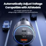 200W USB C Fast Car Charger with Dual Ports and LED Light for Phone & Laptop 3 79382 cc9a00