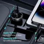 140W Fast Charging USB-C Car Charger with Digital Display for Laptops & Phones 9 79440 f52c72