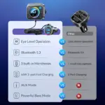 Bluetooth 5.3 FM Transmitter Car Adapter with AUX, Bass Boost & 3-Port Fast Charging 9 79465 f9c637