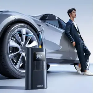 2-in-1 Wireless & Wired Tire Inflator with Power Bank and Flashlight