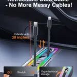 Retractable RGB Fast Charging Docking Cable for Tesla Model 3 2024 6 79569 f44422