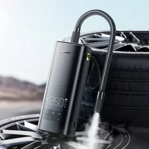 Dual-Cylinder Portable Car Air Compressor with Auto-Stop & LED Light