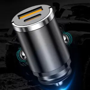 100W Hidden Car USB Charger - Super Charge Dual USB Port Adapter for iPhone, iPad, Android