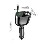 5-in-1 96W Car USB Charger with PD30W Super Fast Charging and Cigarette Lighter Adapter 8 79743 373e46