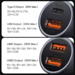 60W Dual USB-C & USB Fast Car Charger – QC 4.0 PD Quick Charge Adapter 9 79800 f6ebb2